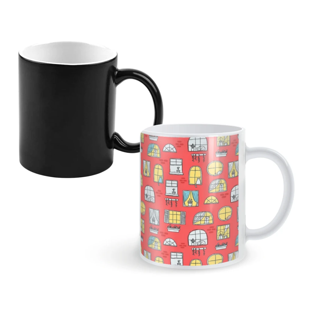 

WindowsCoffee Mugs And Mug Creative Color Change Tea Cup Ceramic Milk Cups Novelty Gifts