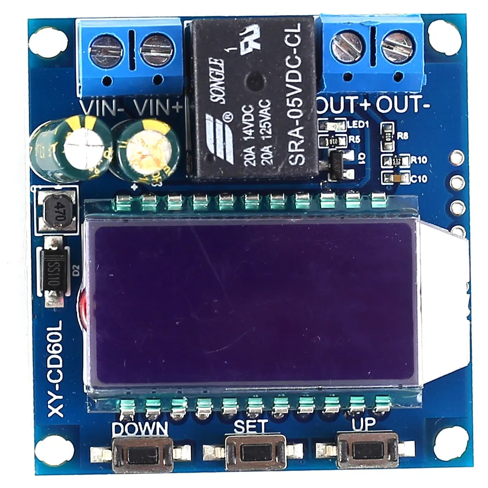 Battery Charge Controller Battery Protection Board DC 6V-60V HD LCD Display Lithium Lead-acid Battery Charging Control Board