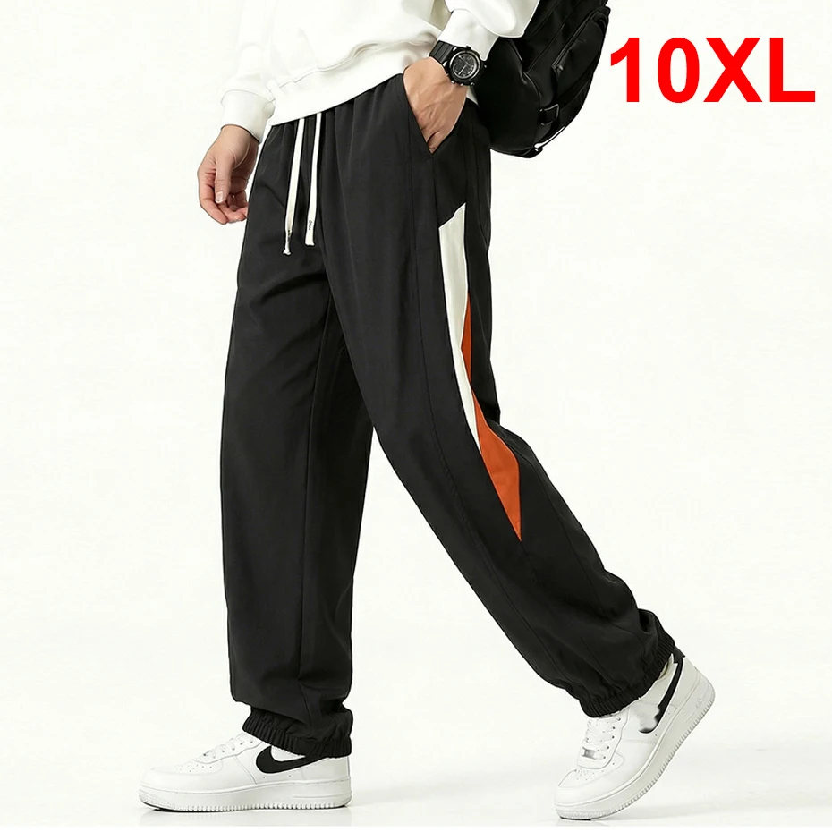 10XL Plus Size Jogger Pants Men Summer Thin Sweatpants Fashion Casual Stretch Waist Trousers Male Big Size 10XL