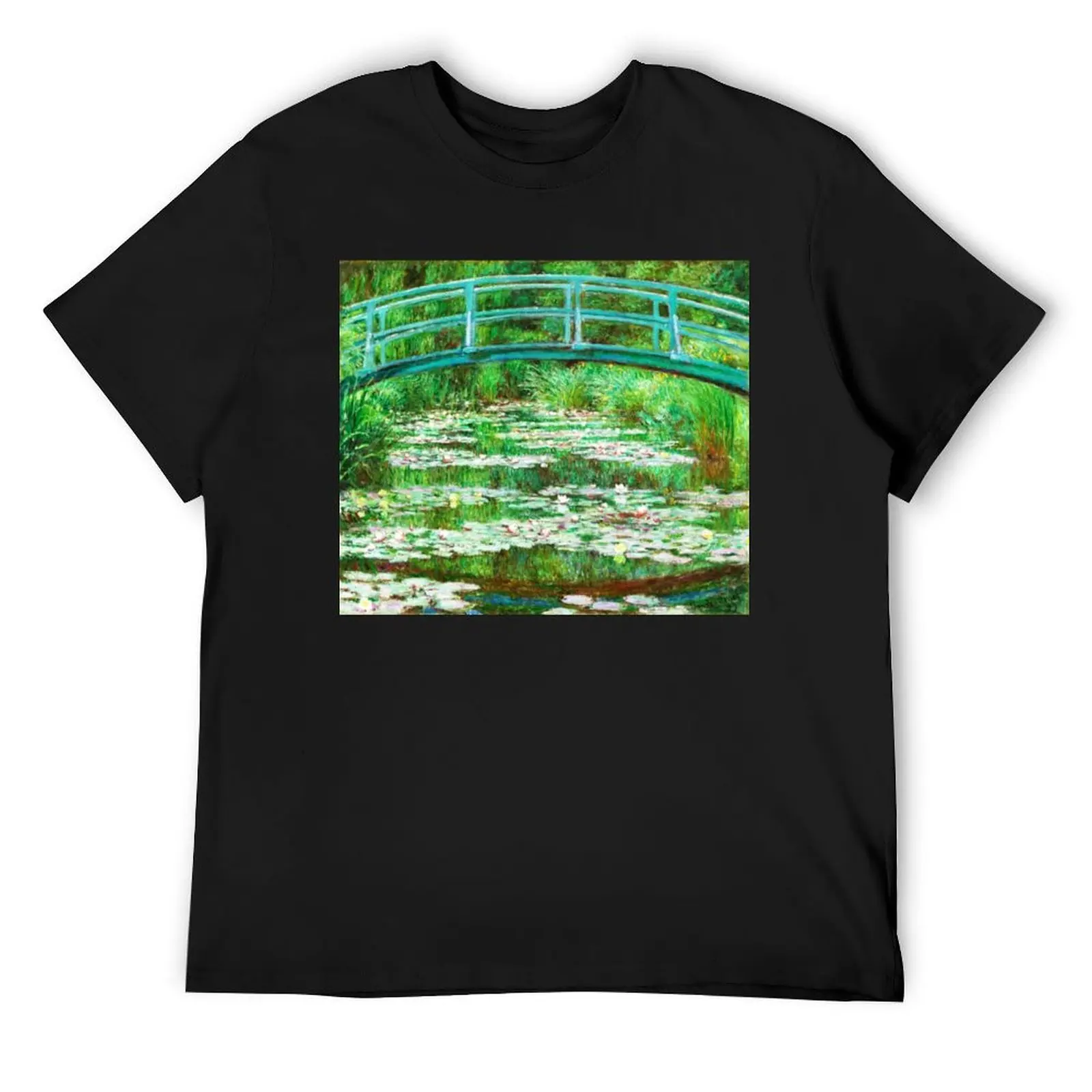 

Claude Monet The Japanese Footbridge - The Water Lily Pond T-Shirt plain cheap stuff mens t shirts pack