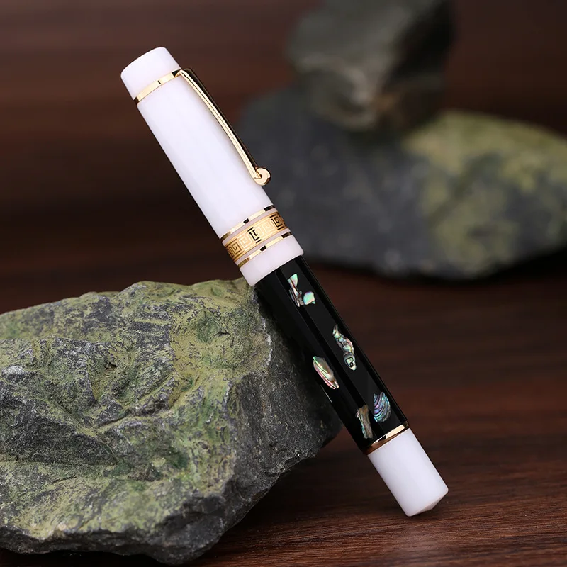 New MAJOHN Last Craftsman M400 Pen Fritillaria Resin Office Student Gift Small Fresh Writing Practice Booklet Pen 6 Point