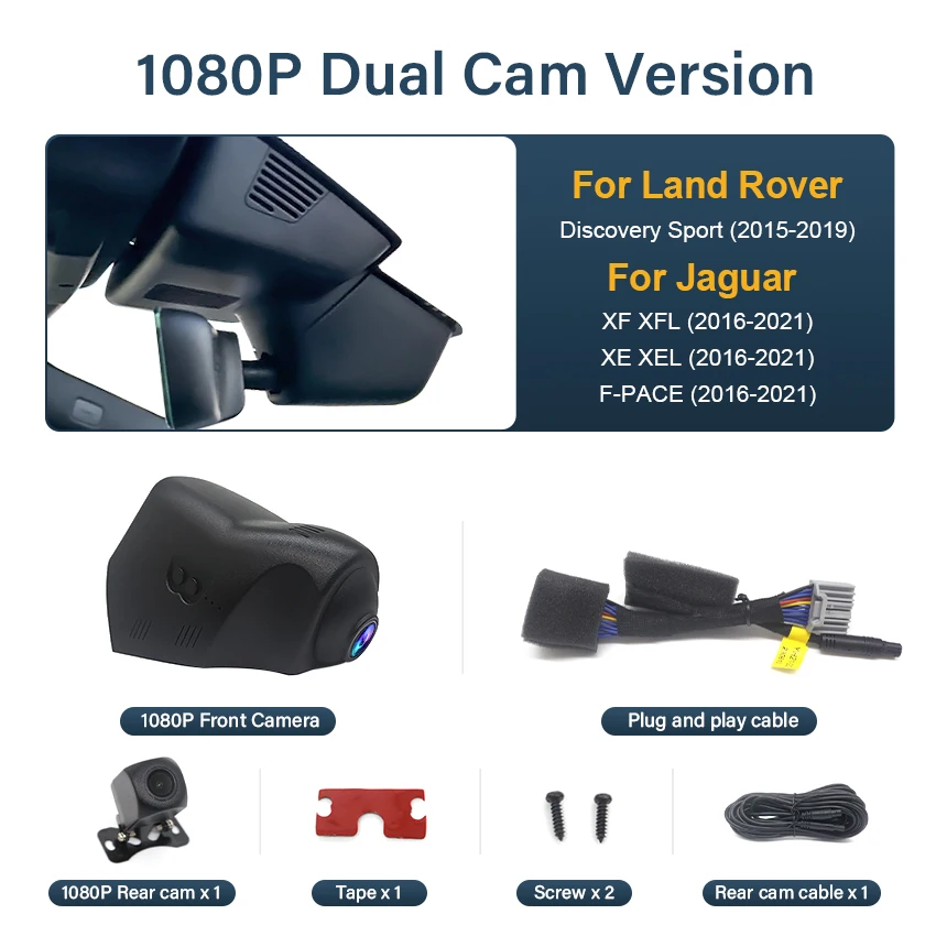 4K Dash Cam for Land Rover Discovery Sport 2015-2019, For Jaguar