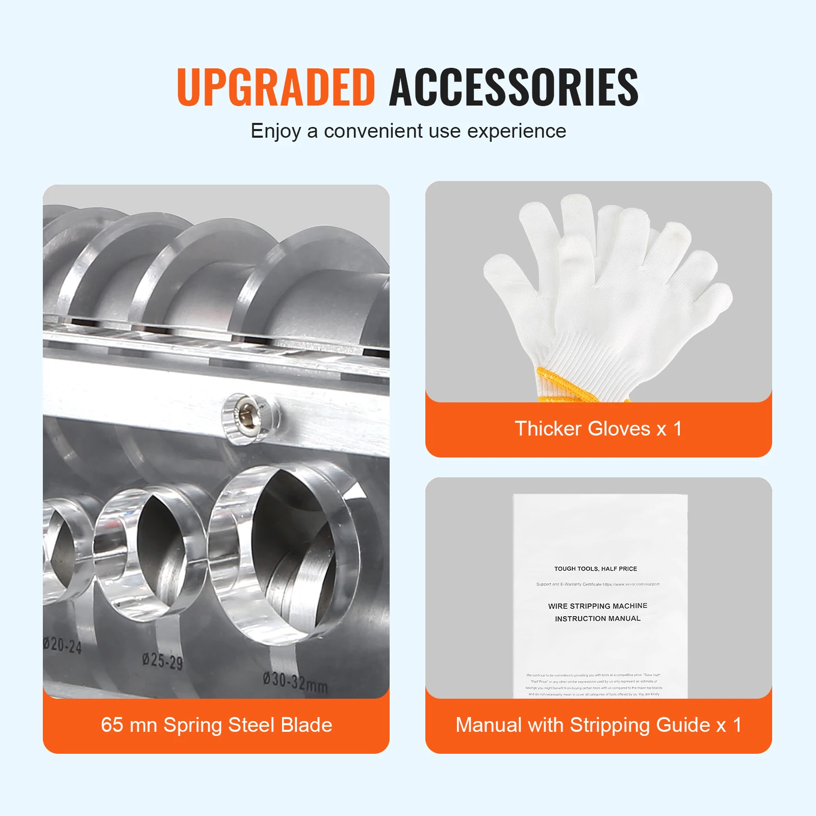 SucceBuy Electric Wire Stripping Machine Cable Stripper Peeler 750W 1.5-32mm 10 Channels Acrylic+Aluminum Scrap Copper Recycling