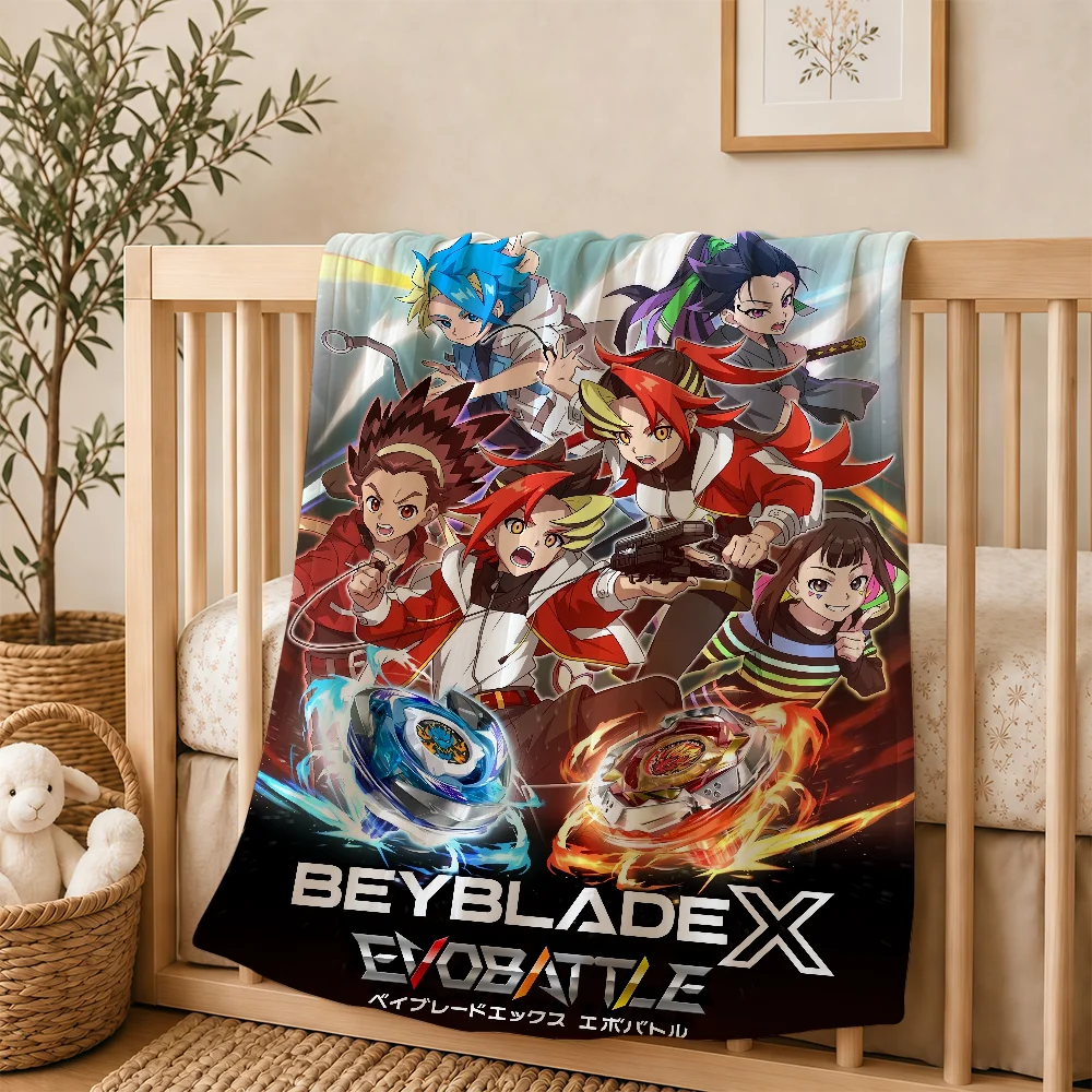 Anime B-Beyblade X Blanket For Soft Warm Knee For Bedroom Living Room Bed Sofa Camping Picnic Office Gift Throw