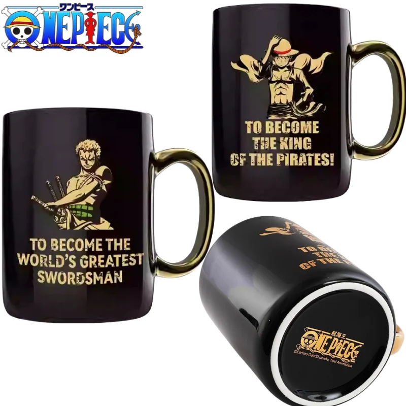 Une pièce Luffy Zoro tasse créative haute valeur hommes et femmes bureau grande capacité dessin animé en céramique lait café Portable tasse cadeau