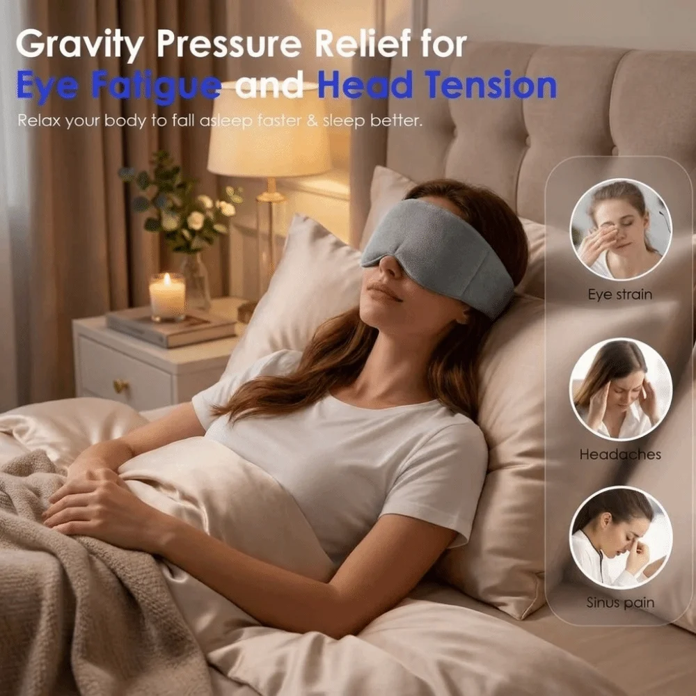 Light-blocking Weighted Eye Mask Ultra Light Soft Breathable Sleeping Mask Skin-Friendly Sleep Aid Eyepatch Eye Protection