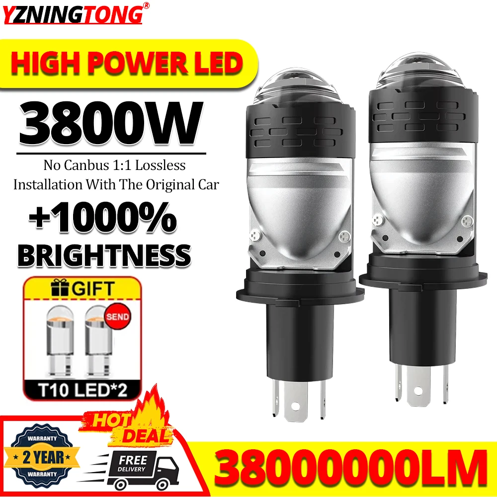 

Projector Lens H4 LED Headlight Bulbs Canbus for Car 3800W Motorcycle Auto Headlamp Automobile Fog Lamp 12V 3800000LM Plug&Play