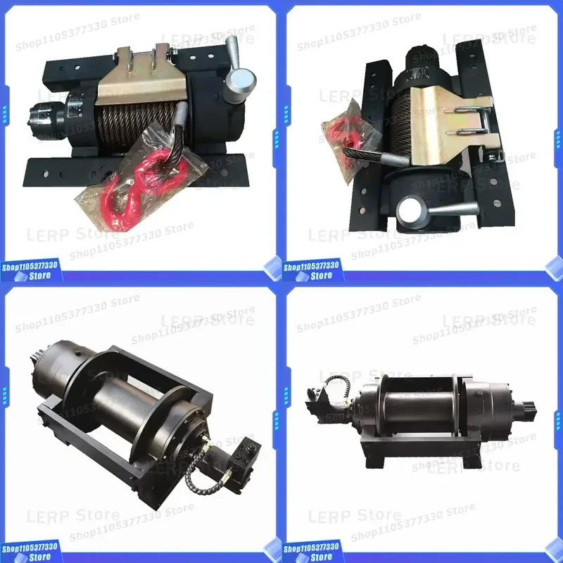 4 Ton Hydraulic Steel Recovery Winch Crane 8800 Lbs Heavy Duty Truck Tow Hoist for Off Road Vehicle Rescue Equipment Tool