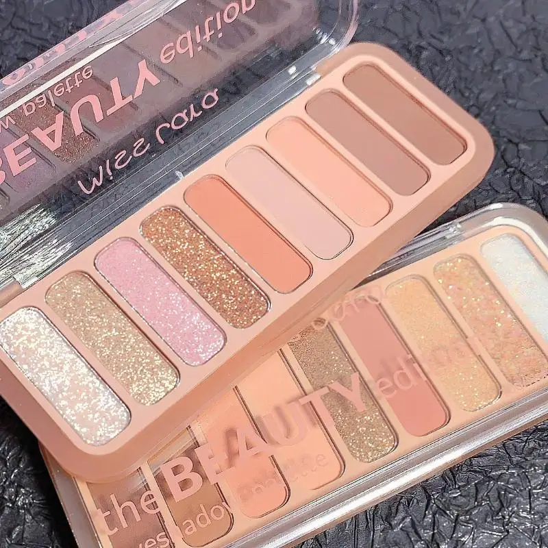 لوحة ظلال عيون منخفضة التشبع مكونة من 9 ألوان، بودرة مكياج يومية، أحمر خدود عالي اللمعان، لوحة غير لامعة الكل في واحد، ظلال عيون