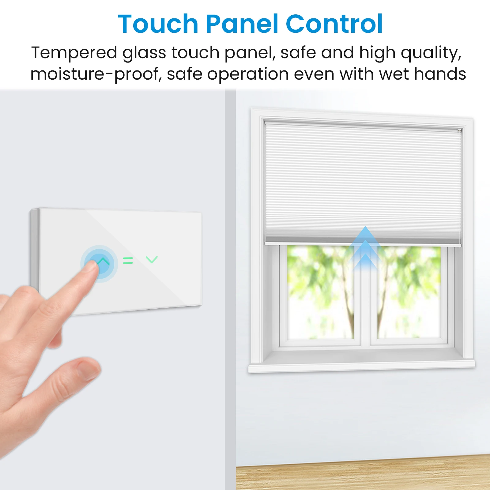 LoraTap-EUA Cortina Persianas Interruptor do Obturador do Rolo, Backlight, Tuya Smart Life App, Timer Controle Remoto, Voz pelo Google Home Alexa