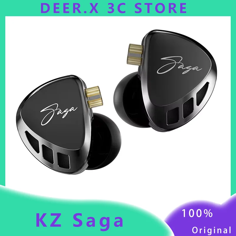 

Kz Saga Wired Earphones Hifi Stereo Detachable Cable Ergonomic Custom Monitoring Music Sports Gaming Earphones