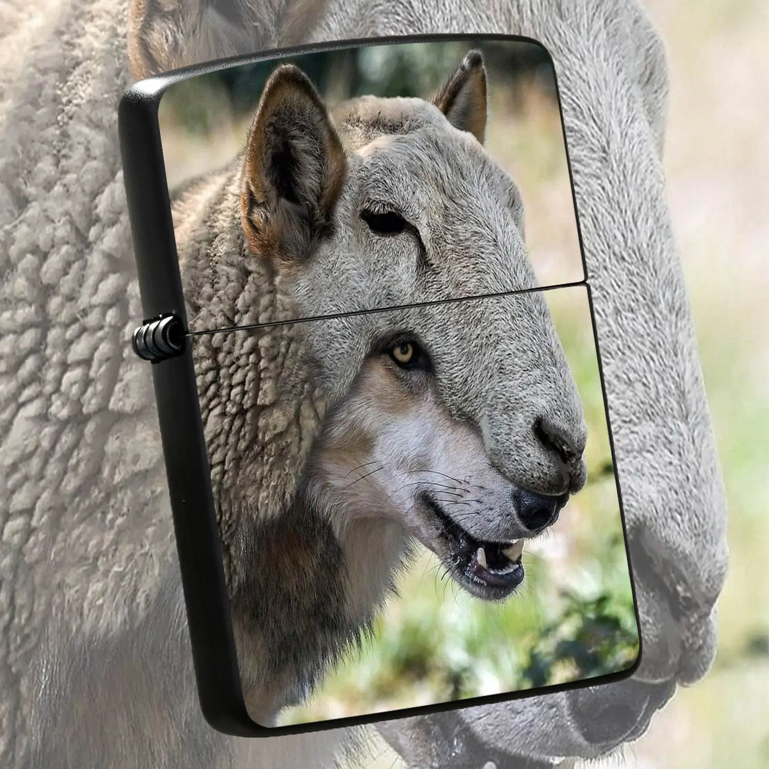 Creative Hybrid Wolfpattern Lighter, Versatile All-Scene Portable Ignition Device, Unique Surreal Art Print Practical Accessory, Novel Fun Decorative Tool For Outdoor Daily Use, Ideal Gift Choice For Friends Family Tren A Humorous And Inter