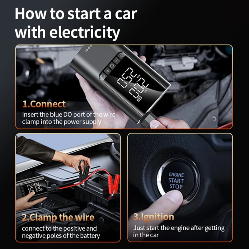 Super Sale Portable Car Jump Starter with Air Compressor Tire Inflator Battery Emergency Booster