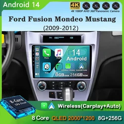 Android 14 Per Ford Fusion Mondeo Mustang 2009 2010 2011 2012 Autoradio Audio GPS Stereo Auto Radio Carplay Android Auto QLED