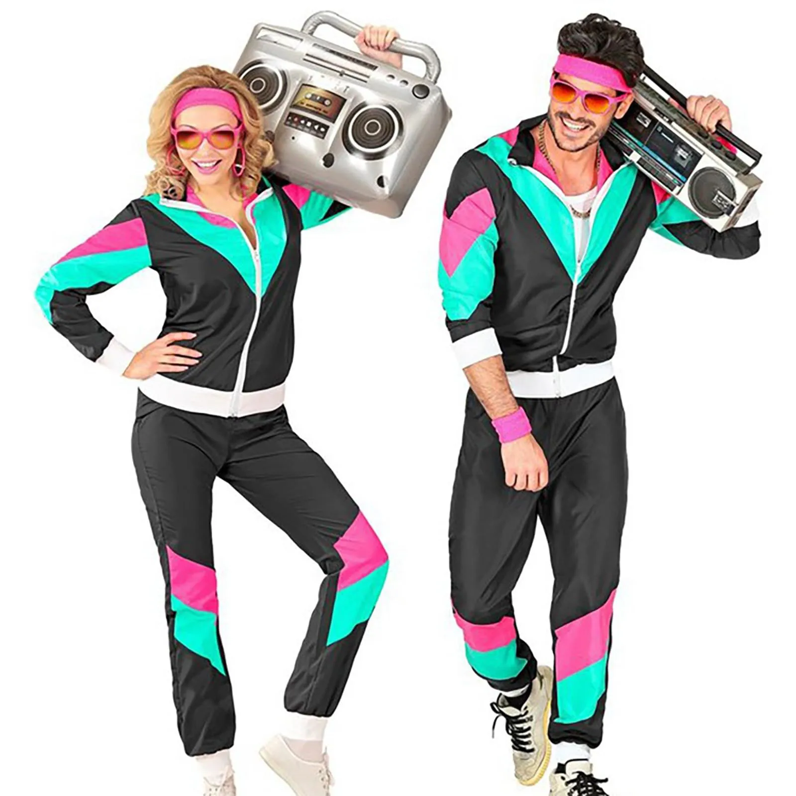 

Unisex Set Leisure And Entertainment Multicolored Retro Hip-hop Rock Stage Costumes Daily Casual All-match Clothing Set