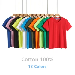 2024 Brand New Cotton 100% T-shirt da uomo T-shirt da uomo di colore puro T-shirt da uomo a maniche corte con colletto tondo T-shirt per abiti maschili