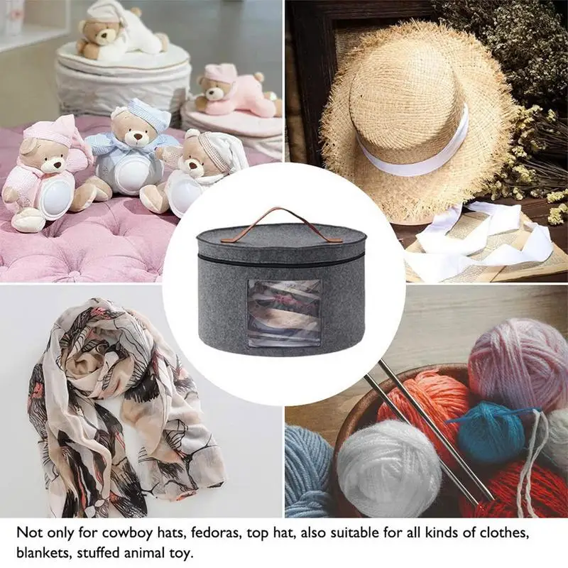 Hat Storage Box Dustproof Hat Box Large Hat Storage Box For Women & Men Carrying & Storing Various Types Of Hats