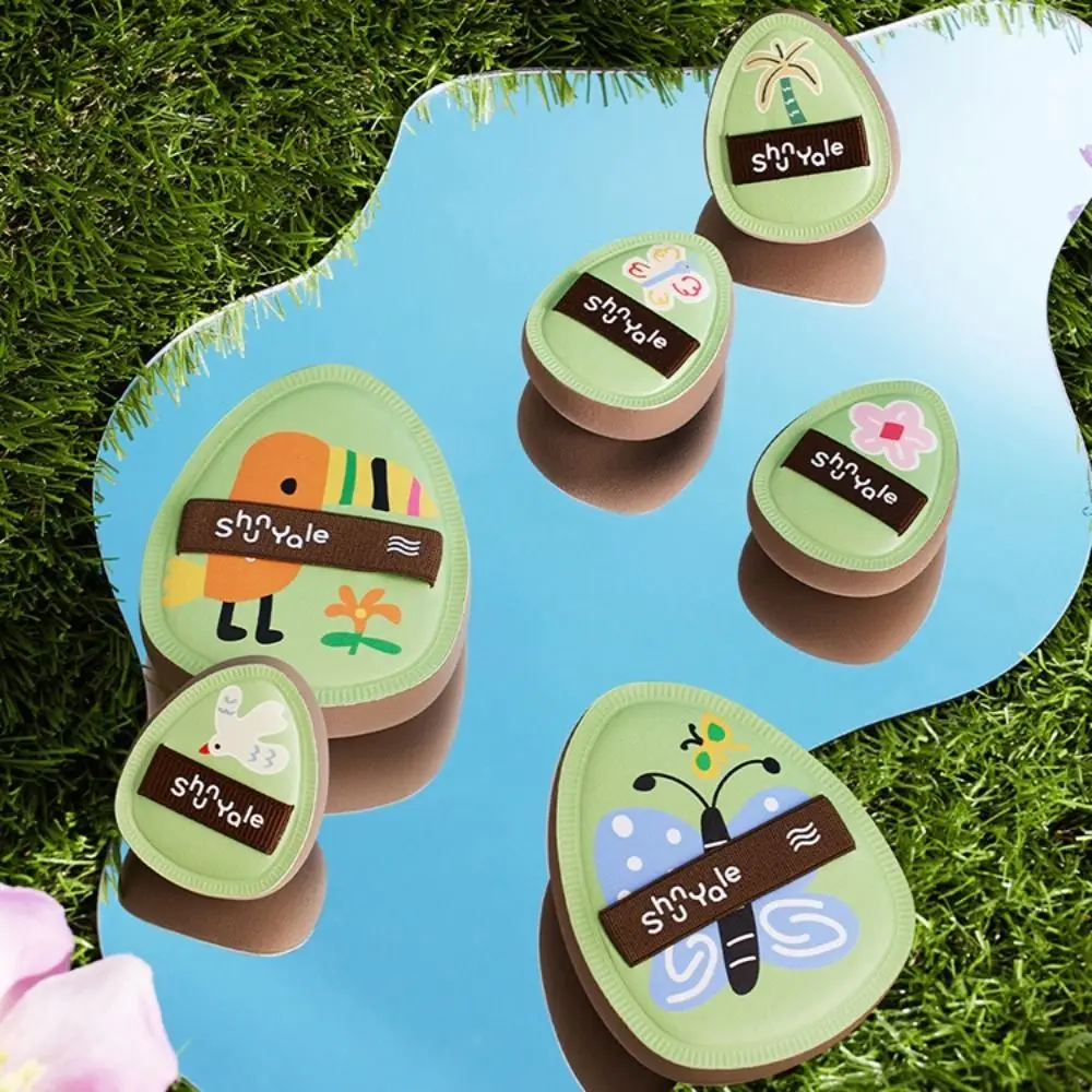 

Cute Butterfly Finger Puff Flower Washable Makeup Puff Cartoon Animal Reuseable Mini Power Puff for 2Pcs Makeup
