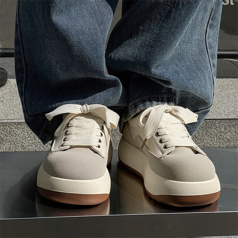 

New Autumn Cute Retro Versatile Bread Shoes Thick Sole Internet Famous Men's Shoes Color Blocked Thick Sole Commuting Versatile