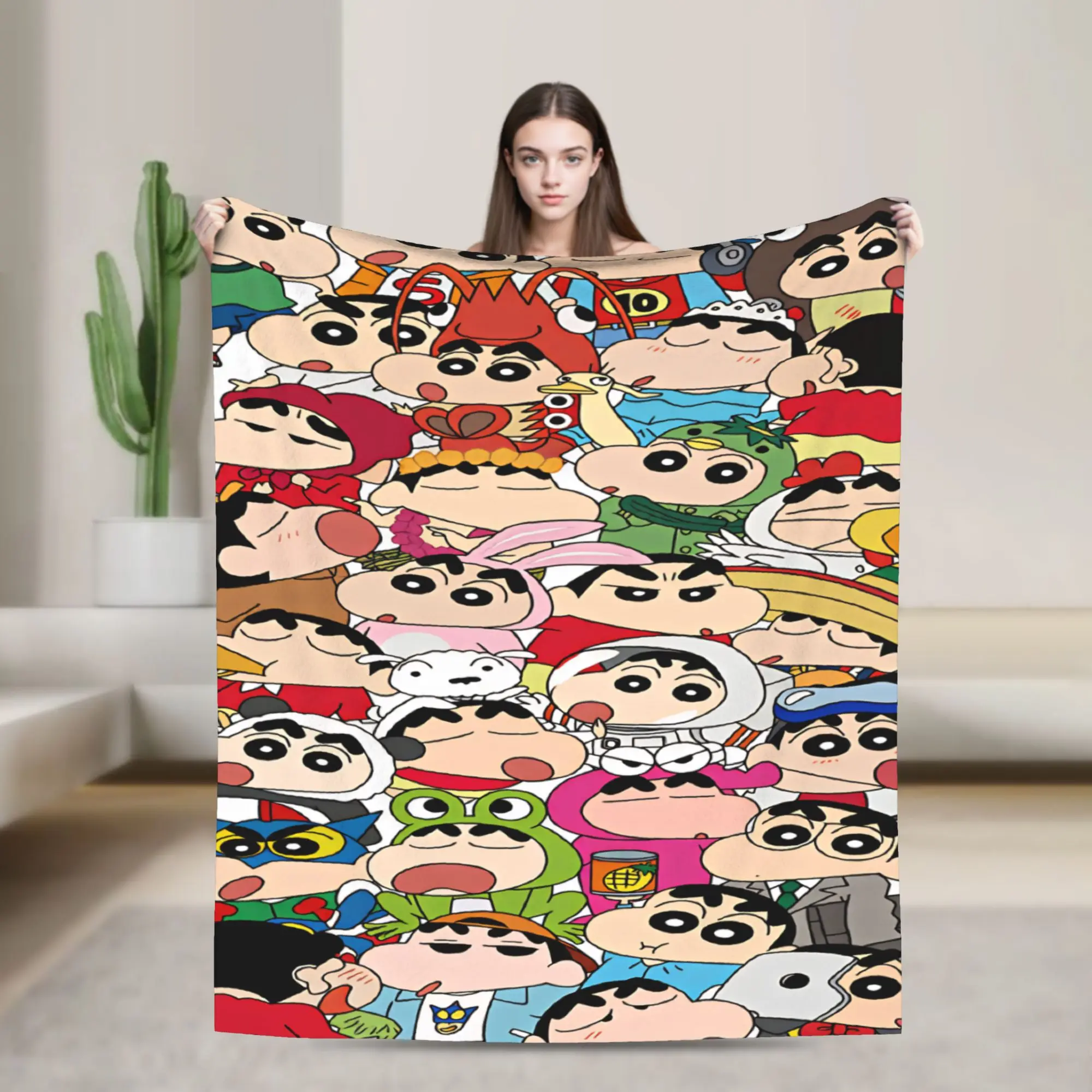Crayon Shin-chan  Blanket  Camping Flannel Bedding Throws For Bedroom Super Warm Custom Quality Bedspread Gift