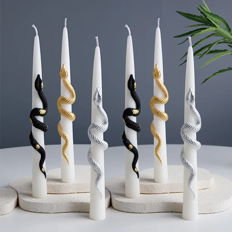 Scented Candle 2-pack 25CM Party Decoration Snake Shaped Long Candle Smoke-free Home Birthday Candles