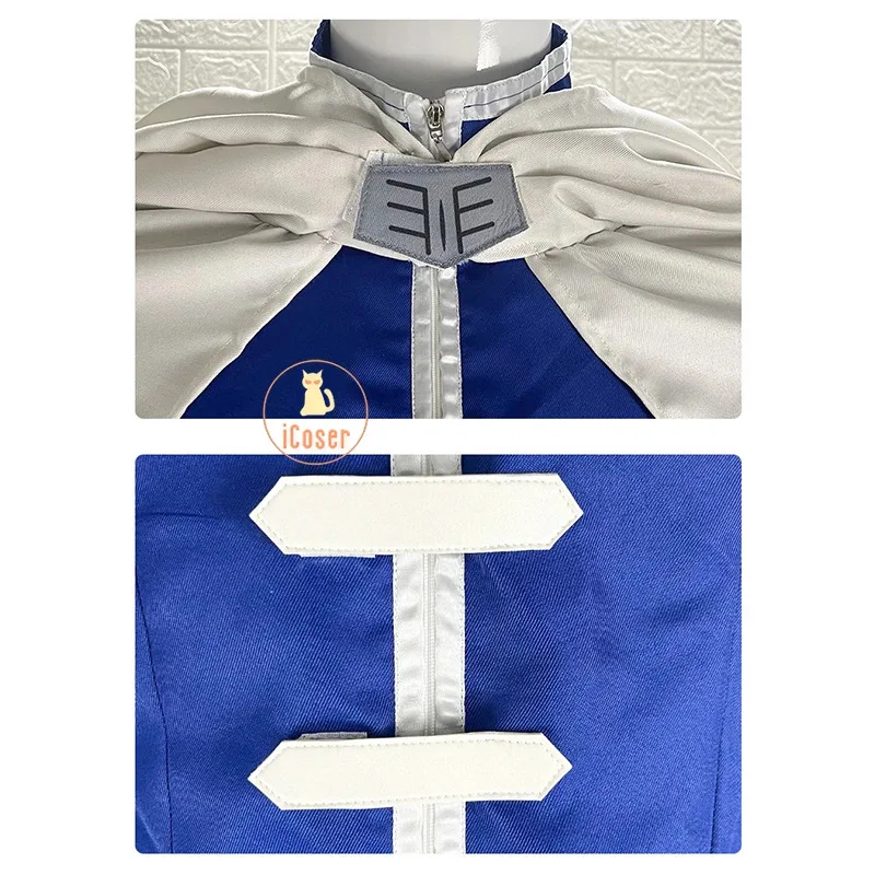 Peruka Kostium Cosplay Himmel Anime Frieren Beyond Journey's End Płaszcz Mundurek Strój Niebieskie Włosy Halloween Party Męski Damski Role Play