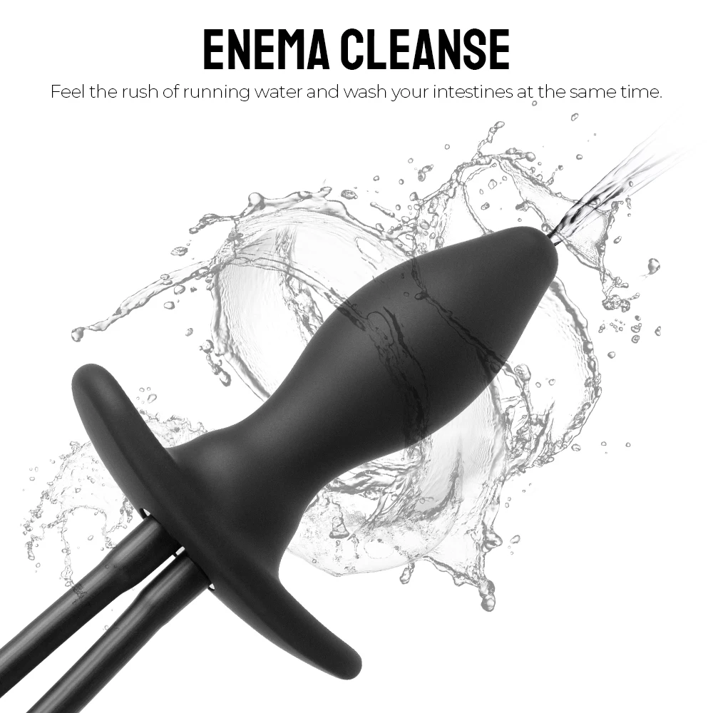 Prostate Massager Inflatable Anal Plug Sex Toys for Women Men 3 IN 1 Enema Cleaner Anal Dilator Water Spray Butt Plug