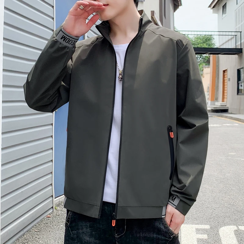 

Men's Casual Zip-Up Business Jacket Autumn Outerwear Coat Stand Collar Mid-Aged Dad Daily Top Shirt Regular Fit Overcoats Men