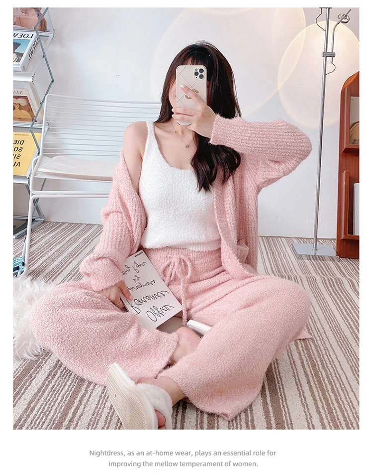 

Women's Autumn and Winter Half-Steel Three-Piece Set