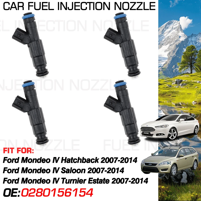 

4X Car Fuel Injectors Nozzle Injection for Ford Mondeo MK4 IV Saloon Hatchback Turnier Estate 2007-2014 0280156154 L301-13-250A