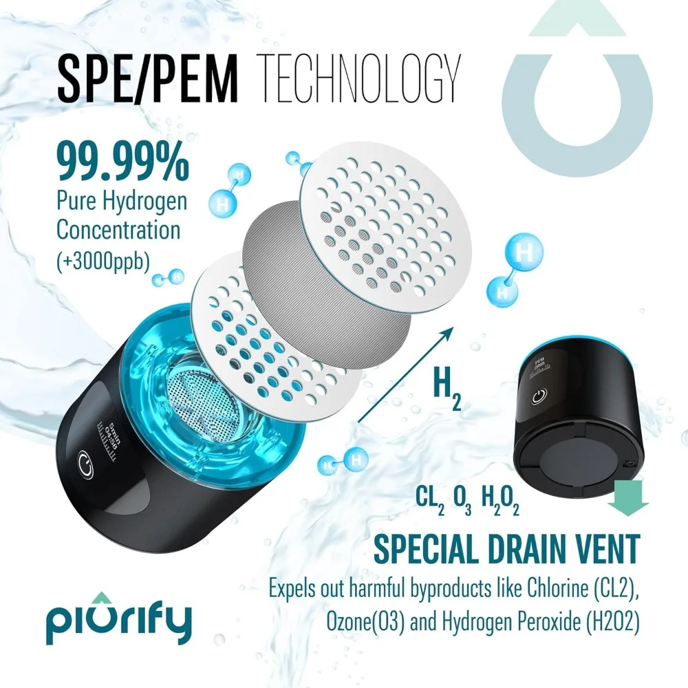 Hydrogen Water Bottle Generator - Easy to use Portable Hydrogen Water Machine with Advanced SPE/PEM Technology (Black) image 4