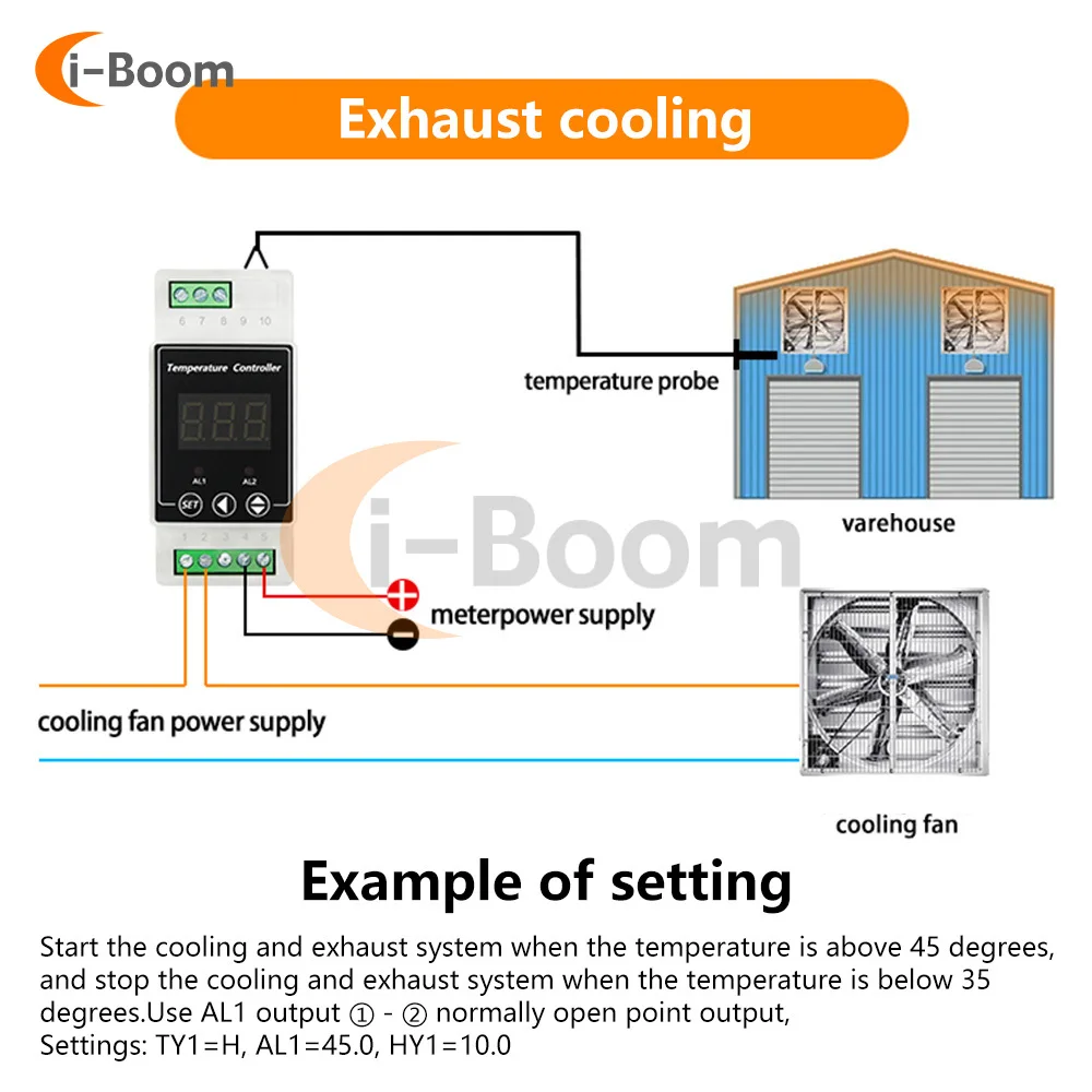 AC 110V 220V Thermo-Hygrometer NTC Probe High Precision Thermostat Temperature Controller Bidirectional Relay LED Display