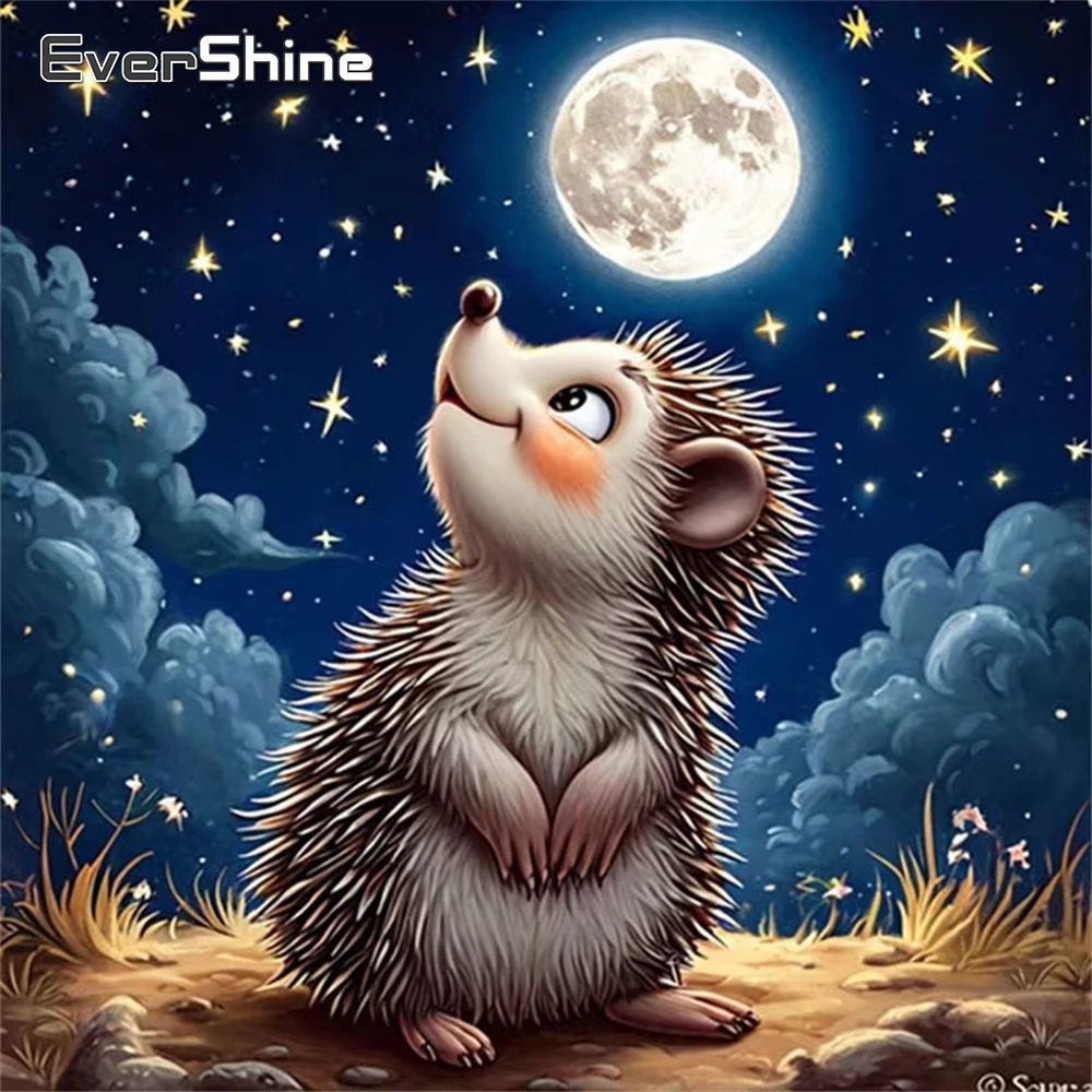 Evershine Neue Ankunft Diamant Stickerei Igel Tier DIY Malerei Mond Kreuz Stich Kits Kunst Diamant Mosaik Kind Geschenk