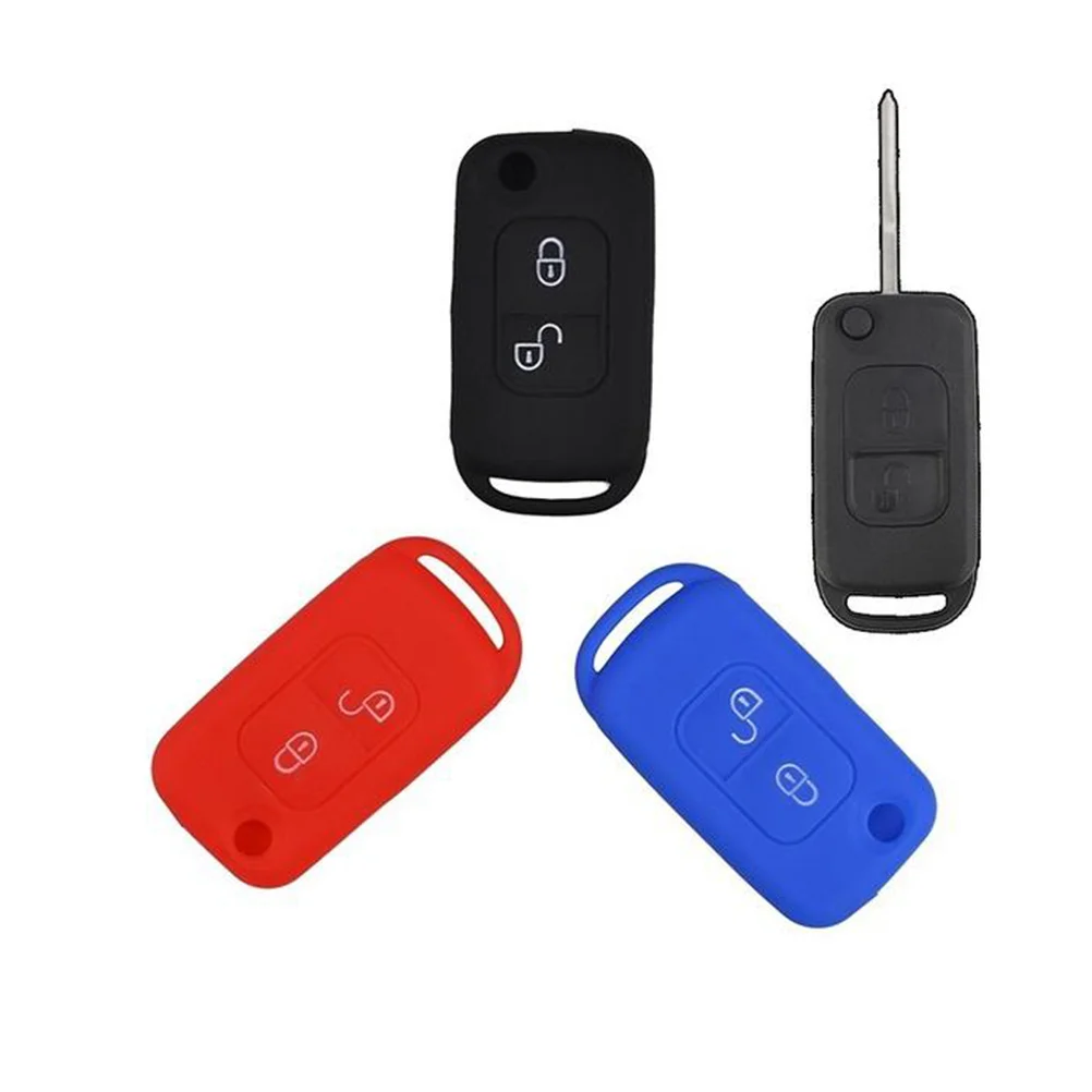

Red Silicone Key Case for Car Remote 2-Button Cover Anti-Scratch Shockproof Non-Slip Rubber Key Cap Protection