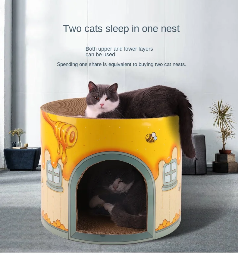 

Cat Litter Four Seasons General Bowl Cat Scratch Board Nest Winter Enclosed House Villa Cat Litter Dog Litter Pet Supplies