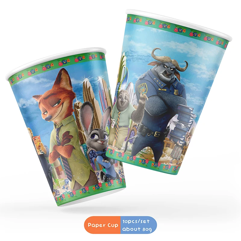 Disney Zootopia Theme Birthday Party Decorative Disposable Tableware Set Background Balloon Banner Baby Shower Gift articles for