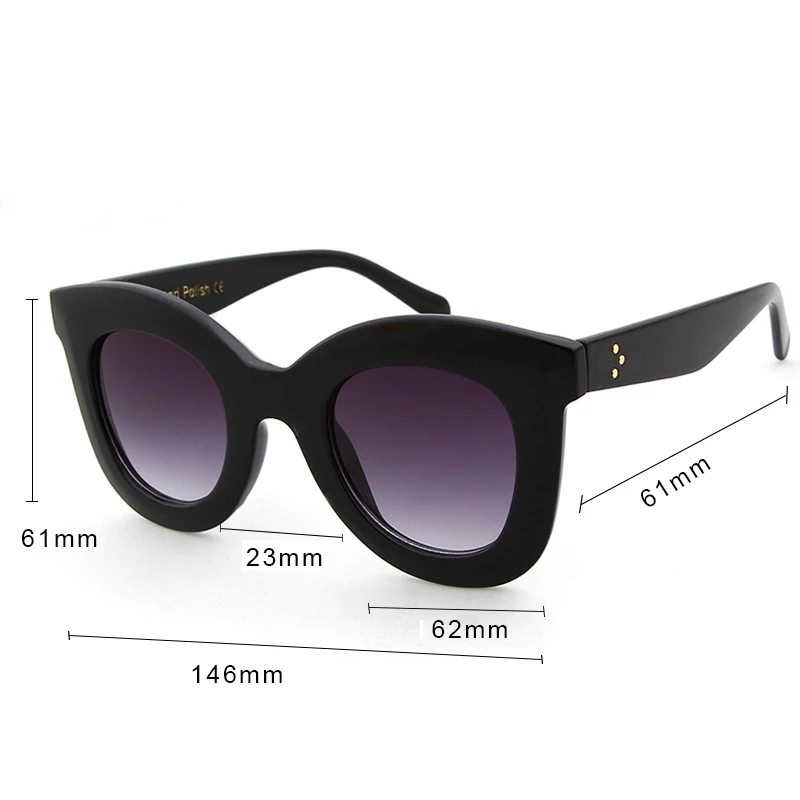 WHO CUTIE Oversized Cat Eye Flat Top Sunglasses Women 2019 Brand Design Gradient Lens Sun Glasses Retro Vintage Shades Lady 393B