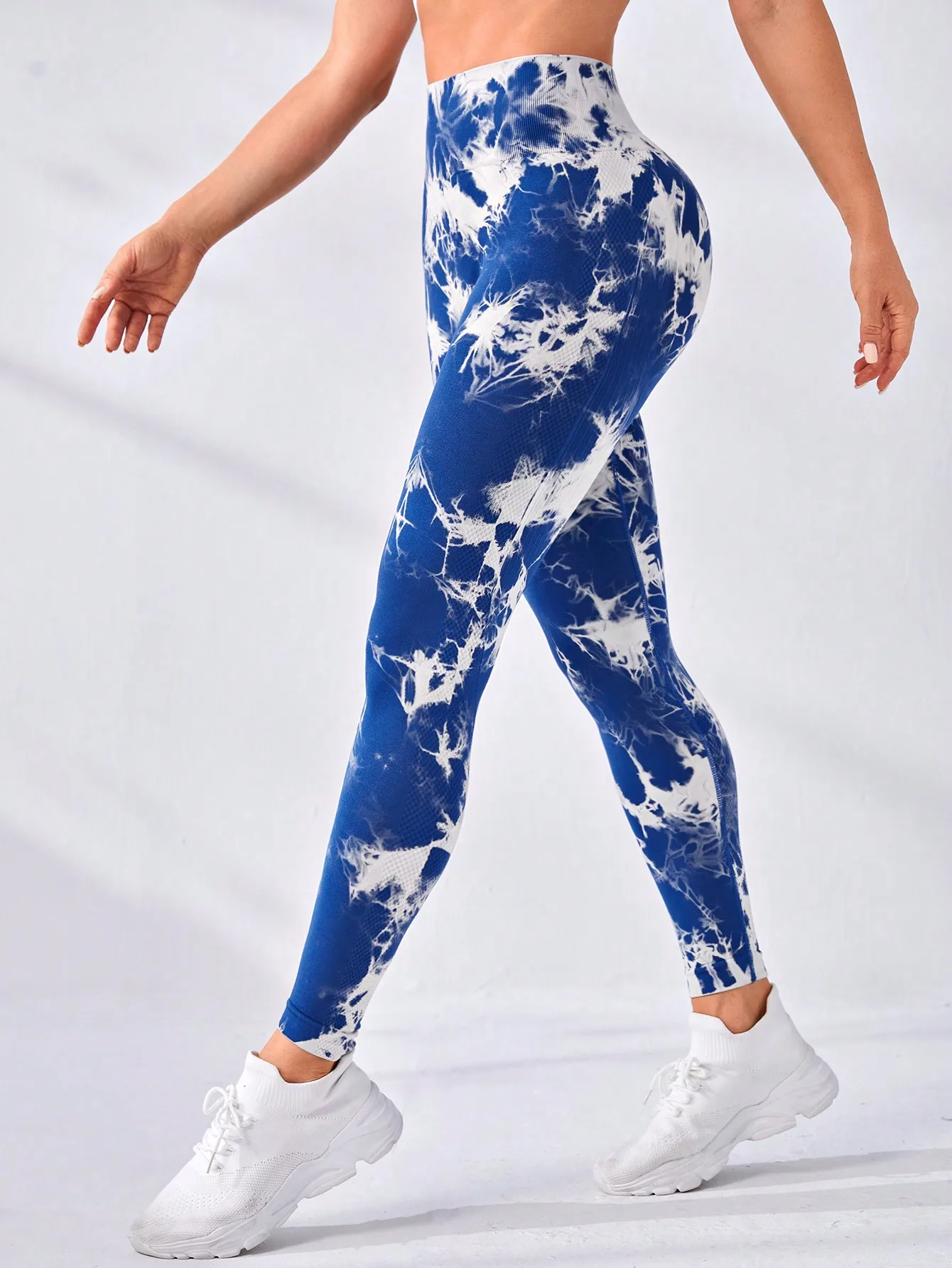 Women Yoga Trendy Tie Dye Yoga Tights Seamless High Stretch Tummy Control Gym Leggings Running Cycling Pants