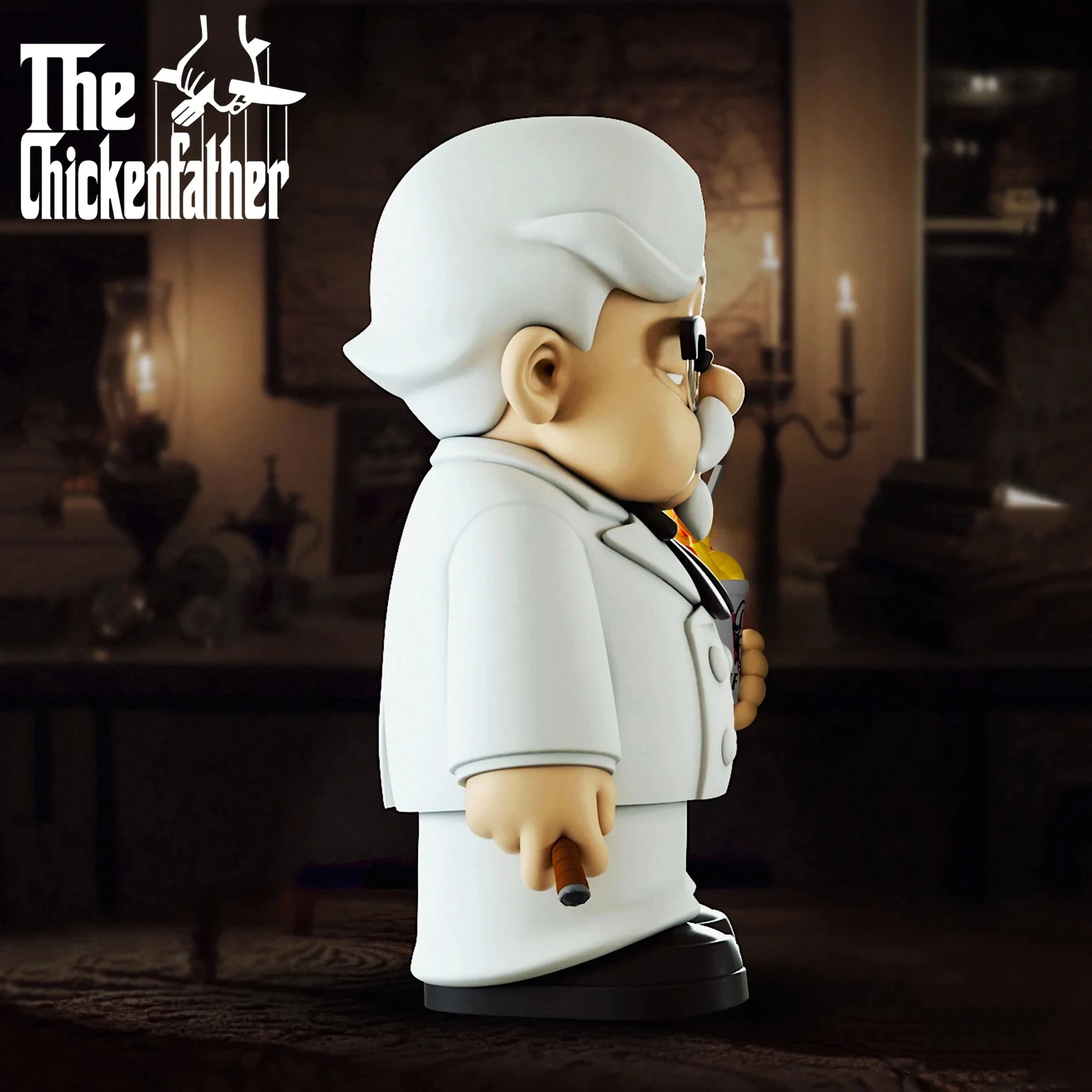 10 см/3,94 дюйма фигурка куриного отца, жареная курица, крестный отец, ПВХ модель, статуя, коллекция украшений, игрушки, подарок на день рождения
