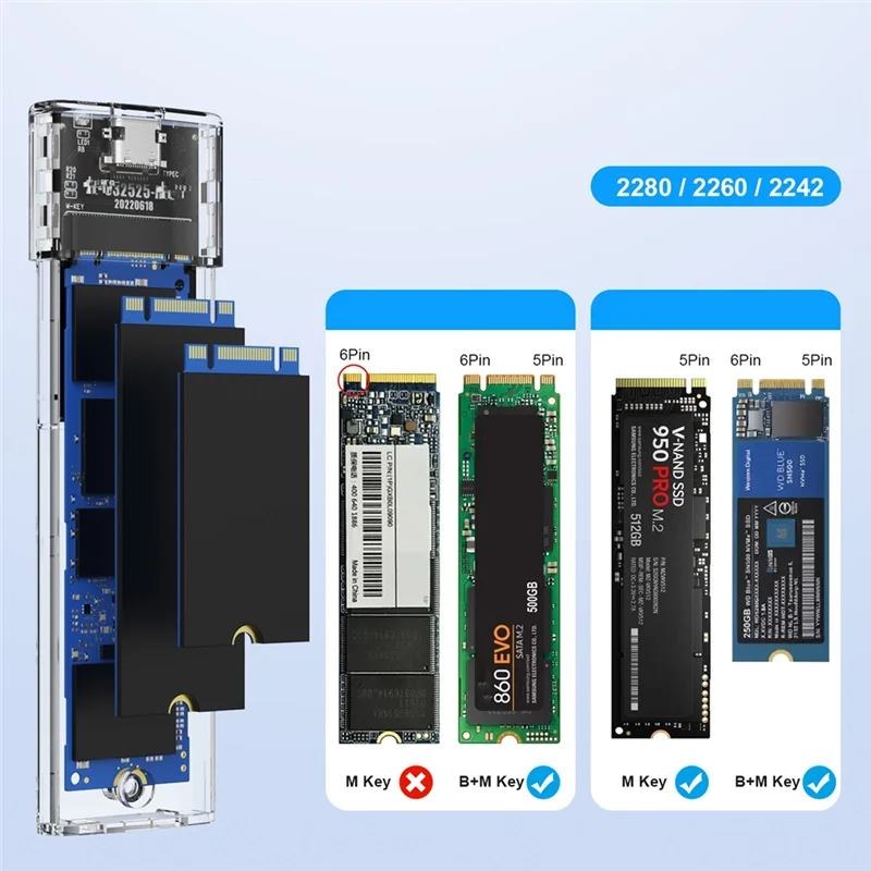 

A29F-M.2 2280 2260 2242 SSD NVME Pcie NGFF SATA Dual Protocol USB Type C PCI-E M2 SSD Внешний корпус Жесткий диск Коробка