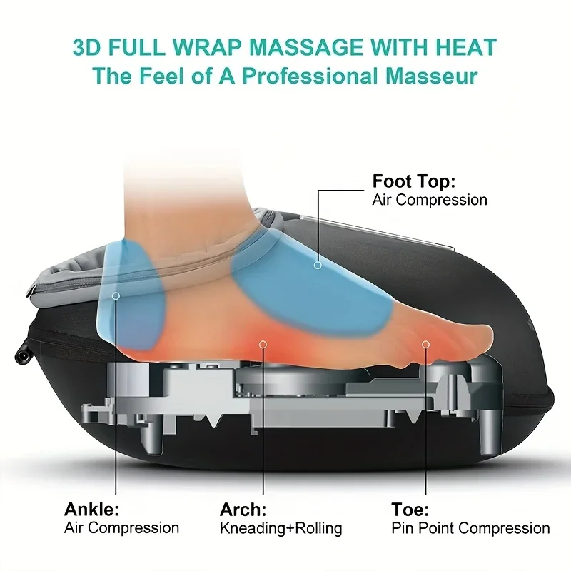 Foot Massaging Machine，Equipped with Deep Kneading Stone Therapy，Soothing Heat，Empty Pressure，Improve Foot Health