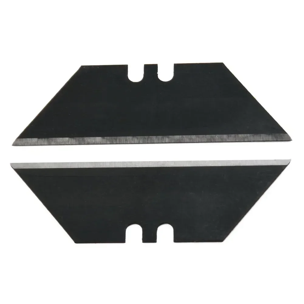 10pcs 60*18mm Trapezoidal Blade 60# Carbon Steel Black/silver Replacement Blade Non-porous Two Groove Art Craft Cutter Accessory