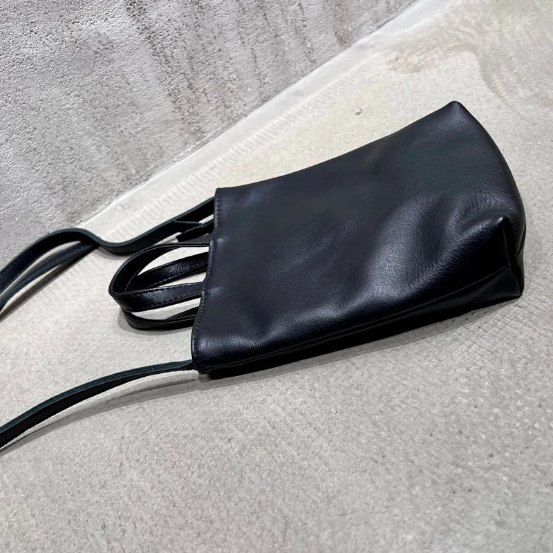 Natural Leather Handbags Small Women\'s Bags Vintage Genuine Leather Bags For Women Shoulder Crossbody Bag Black Cowhide Purse