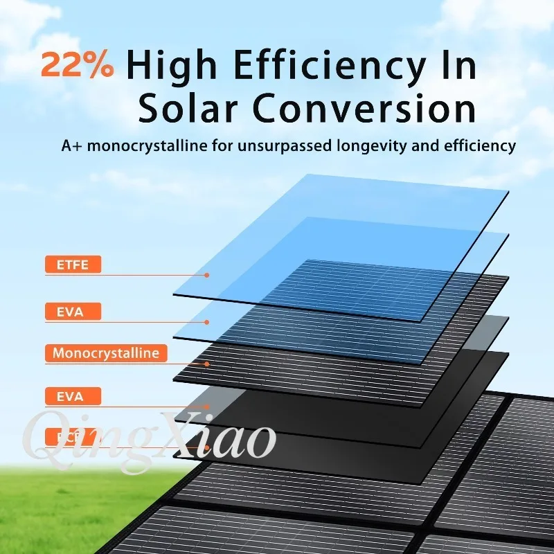 200W 400W Foldable Solar Panel Portable Solar Charger For Power Station Off Grid Home And Outdoor Camping Use High Efficiency
