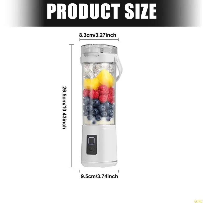 A0NC 50W เครื่องปั่นไฟฟ้าแบบพกพาเครื่องคั้นน้ำผลไม้ไร้สายแบบชาร์จไฟได้ถ้วยคั้นน้ำผลไม้ทรงพลัง