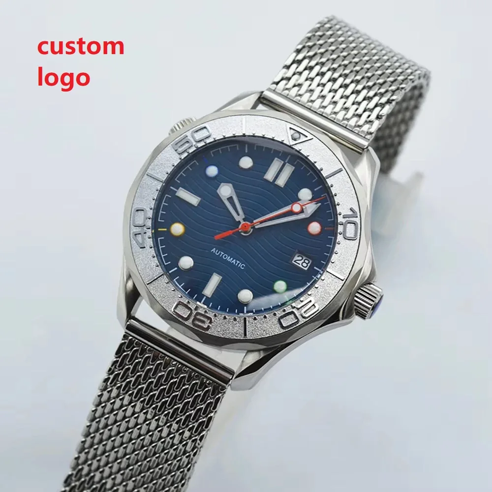 

41mm Mechanical Watches Blue Aseptic Automatic Men Watch NH35 MIYOTA8215 Sapphire Glass 316L Stainless Steel Strap Watch for Men