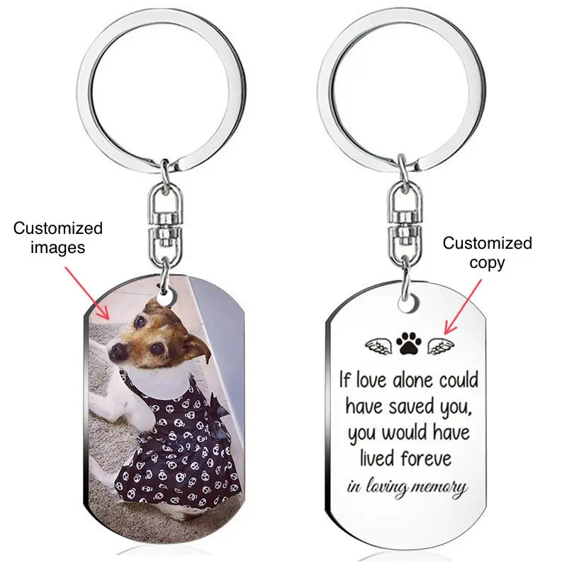 

Customized Stainless Steel Keychain Individual Photo Customization Copywriting Customization Gift