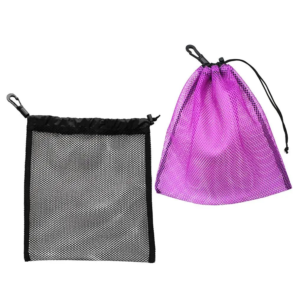 

2Pcs Multi Purpose Drawstring Mesh Storage Bag for Golf Tennis Balls, Snorkel , Surface Marker and Scuba Diving Accessories