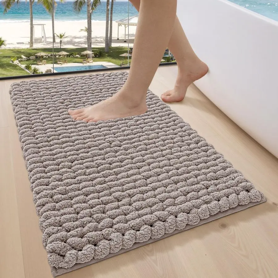 

Luxury Bathroom Rug, Ultra Soft Quick Dry Bath Mat, NonSlip Absorbent Thick Chenille Bath Rug, Cozy Braid Design Floor Mat for B