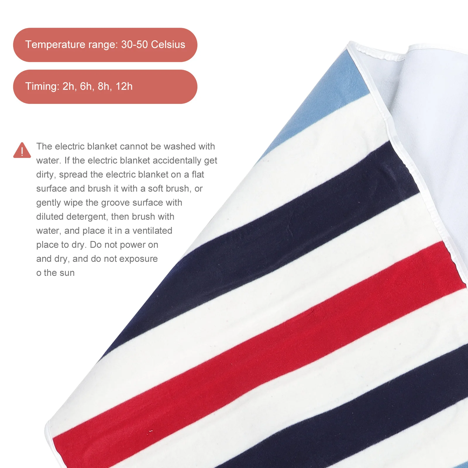 

Large Electric Heated Blanket with Dual Spiral Heating Wire Flame Retardant Overheat Protection for Safe Warmth Comfortable Soft